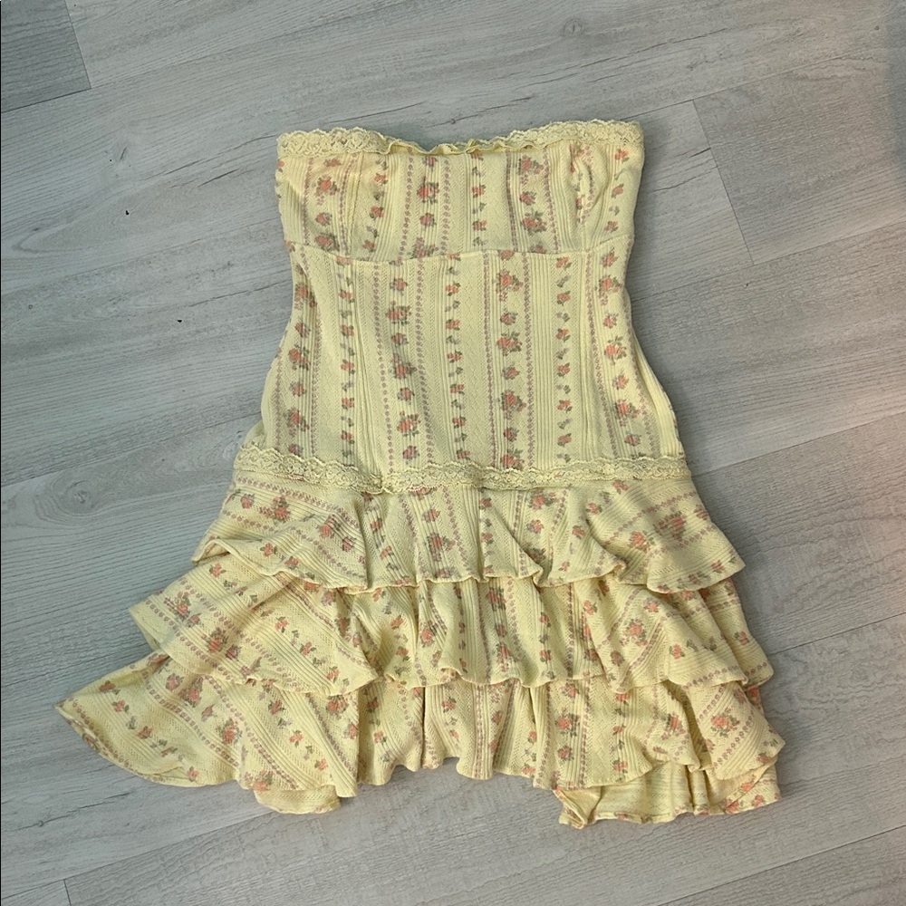 Urban Outfitters Yellow Strapless romper